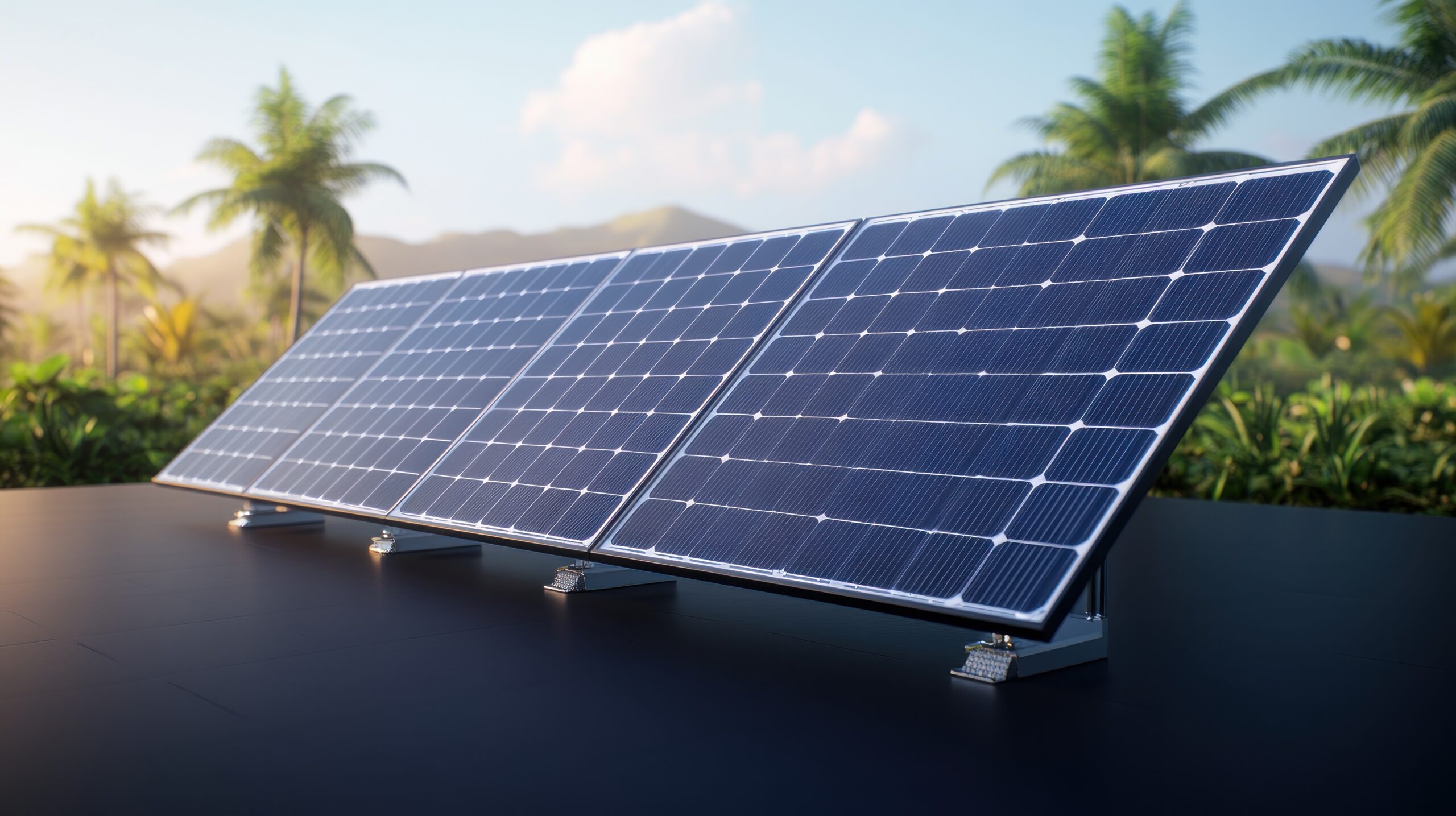 Solar panels positioned outdoors harnessing renewable energy